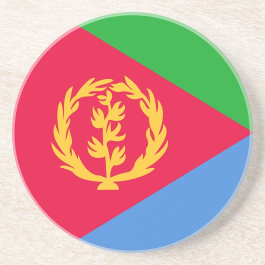 Eritrea Vlag Zandsteen Onderzetter (Voorkant)