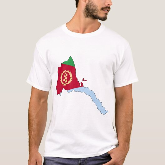 Eritrea vlagkaart t-shirt (Voorkant)