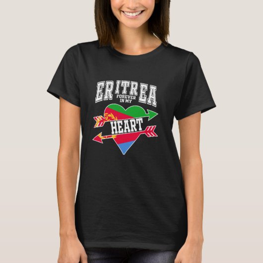 Eritrea voor altijd in mijn hart met de vlag van E T-shirt (Voorkant)