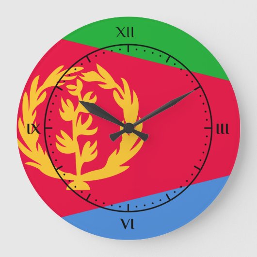 Eritrean Flag Clocks Grote Klok (Voorkant)