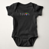 Eritrees hartslag I Love Eritrea Flag Heart Pride Romper (Voorkant)