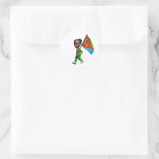 Eritrees meisje ronde sticker (Tas)