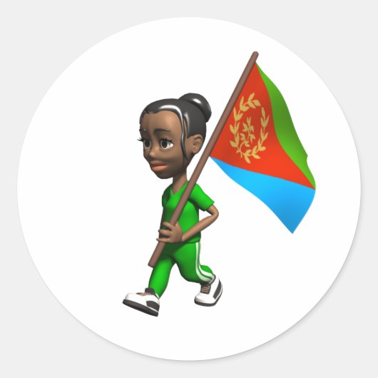 Eritrees meisje ronde sticker (Voorkant)
