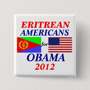 Eritrese amerikanen voor Obama Vierkante Button 5,1 Cm
