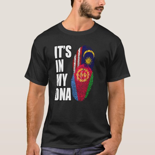 Eritrese en Maleisische Mix DNA-vlag T-shirt (Voorkant)