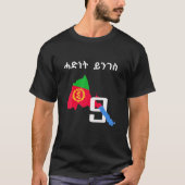 Eritrese Kaart Vlag Habesha T-shirt (Voorkant)