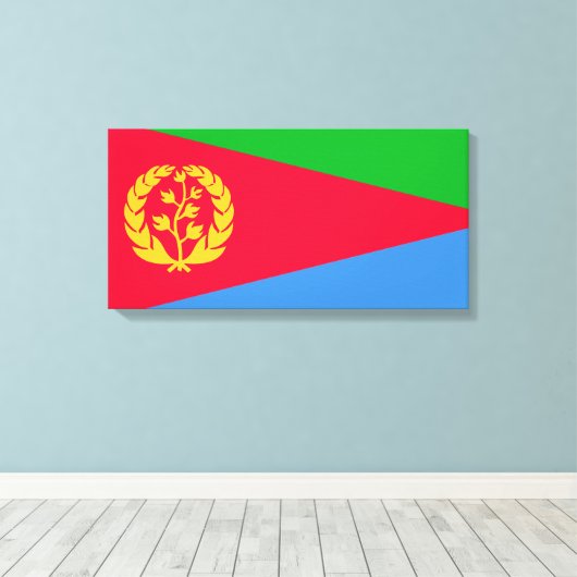 Eritrese vlag (Eritrea) Canvas Afdruk (Insitu (Houten vloer))