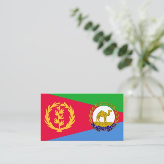 Eritrese Vlag & Nationaal embleem, Vlag van Eritre Visitekaartje (Staand voorkant)