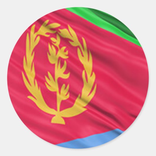 Eritrese vlag ronde sticker (Voorkant)