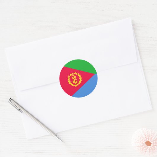 Eritrese vlag ronde sticker (Envelop)