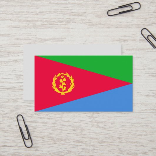 Eritrese vlag visitekaartje (Voorkant / Achterkant in situ)