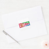 Eritrese vlag woord bedekt met de kleuren van de vierkante sticker (Envelop)