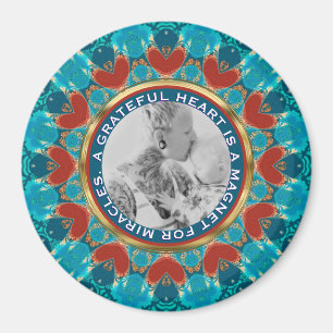 Erkenbaarheid Aqua Teal Mandala Aangepaste Woorden Magneet