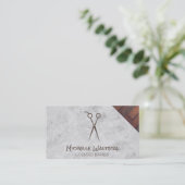 Erkend kapster | Schaar | Marmer & Hout Visitekaartje