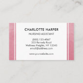 Erkend Medisch Verpleegkundig Assistent Roze Water Visitekaartje (Achterkant)