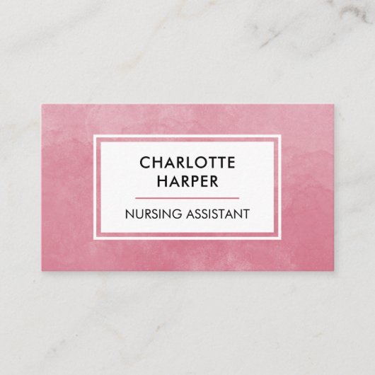 Erkend Medisch Verpleegkundig Assistent Roze Water Visitekaartje (Voorkant)