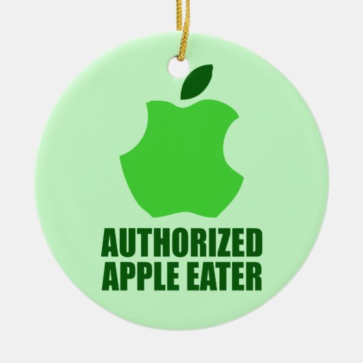 Erkende Apple Eater Keramisch Ornament (Voorkant)