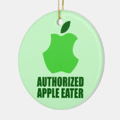Erkende Apple Eater Keramisch Ornament (Links)
