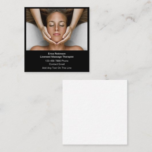Erkende Massage Therapeut Modern Vierkante Visitekaartje (Voorkant / Achterkant)