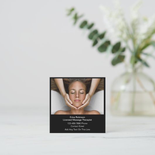 Erkende Massage Therapeut Modern Vierkante Visitekaartje (Staand voorkant)