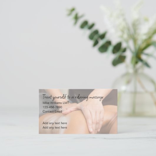Erkende Massagetherapeut Eenvoudige Visitekaartjes (Staand voorkant)