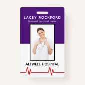 Erkende medische foto van LPN Paars Badge (Voorkant)