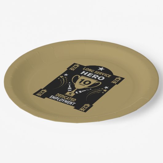 Erkenning lange dienst Tien jaar Papieren Bordje (Gekanteld)