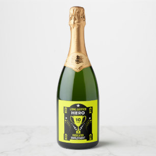 Erkenning lange dienst Tien jaar Sparkling Wijnetiket