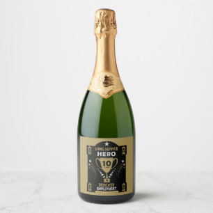 Erkenning lange dienst Tien jaar Sparkling Wijnetiket