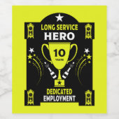 Erkenning lange dienst Tien jaar Wijn Etiket (Enkel label)