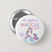 Erkenning van de Magical Unicorn Teacher Ronde Button 5,7 Cm (Voorkant /achterkant)
