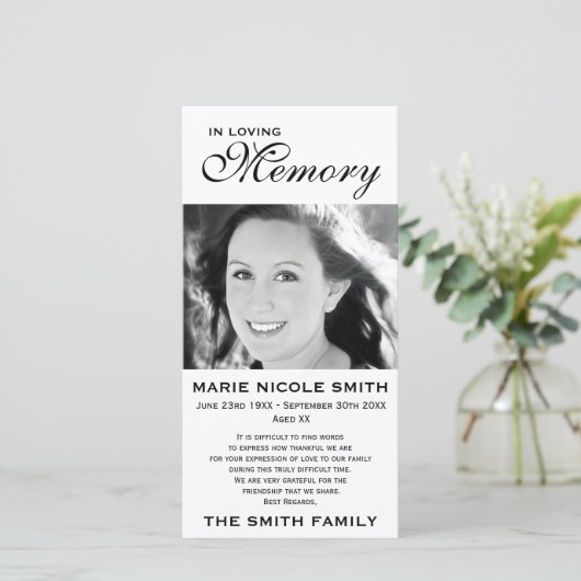 Erkenning van de zwart-witherenfamilie bedankkaart (Staand voorkant)