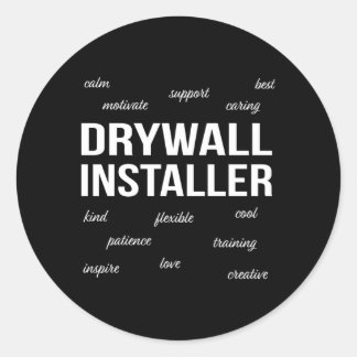 Erkenning van drywall-installateur ronde sticker