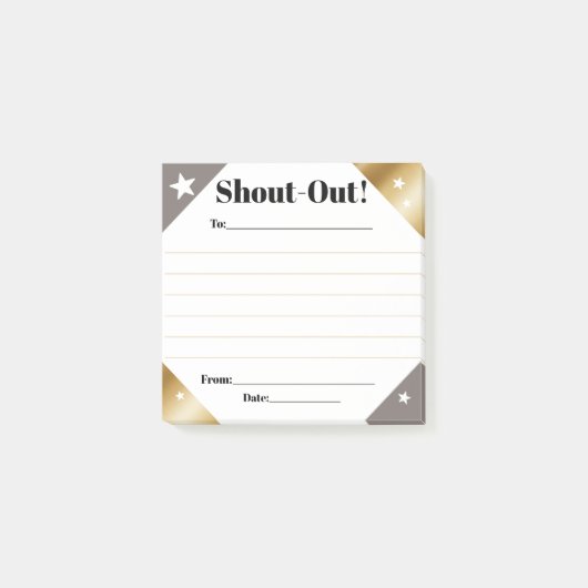 Erkenning van uitroep werknemer dagelijkse kudos w post-it® notes (Voorkant)