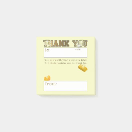 Erkenning van waardering voor werknemers post-it® notes (Voorkant)