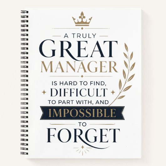 Erkenning voor een werkelijk geweldige manager notitieboek (Voorkant)