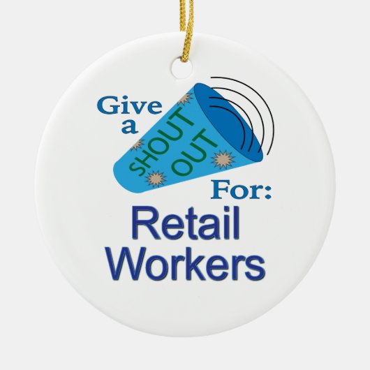 Erkenning voor winkelpersoneel keramisch ornament (Voorkant)