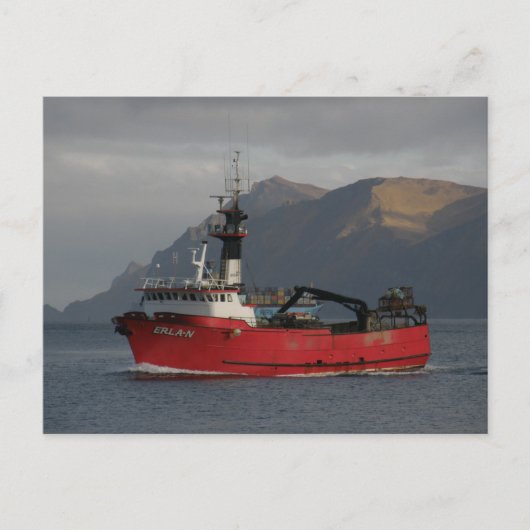 Erla N, Crab Boat in de Nederlandse haven, Alaska Briefkaart (Voorkant)