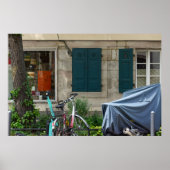 Erlangen ramen en fietsen in Duitsland Poster (Voorkant)