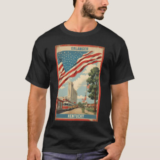 Erlanger Kentucky USA Vintage Reizen Toerisme T-shirt