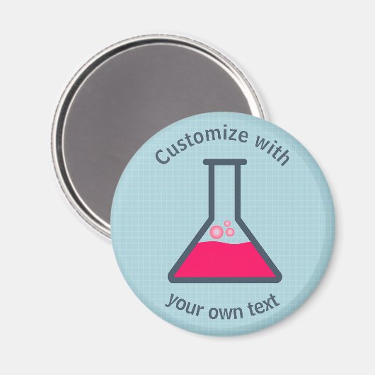 Erlenmeyer Flask Science Custom Text Magneet (Voorkant / Achterkant)