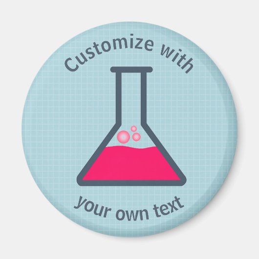 Erlenmeyer Flask Science Custom Text Magneet (Voorkant)