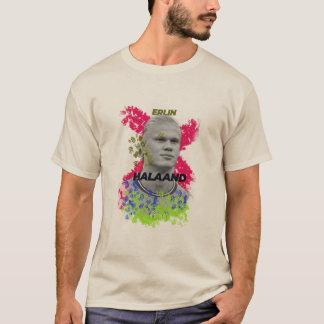 Erling Haaland Bloem Grafische Voetbal Fan Basic T T-shirt