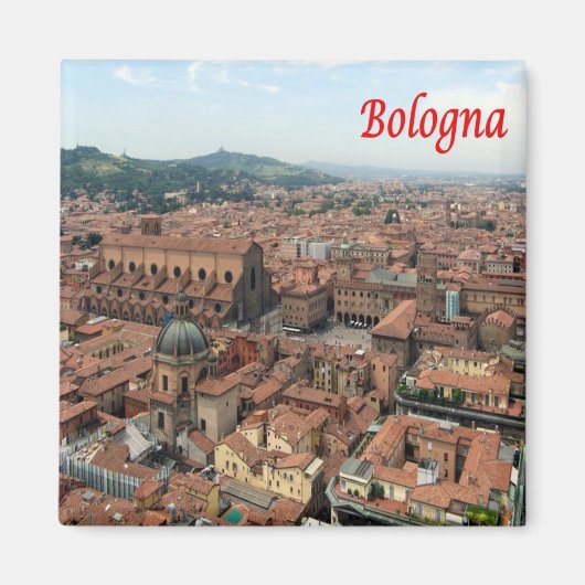ERM002 BOLOGNA, Luchtvaart Uitzicht, Italië, Koelk Magneet (Voorkant)