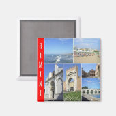 ERM023 RIMINI, Mozaïek, Italië, Koelkast Magneet (Voorkant / Achterkant)