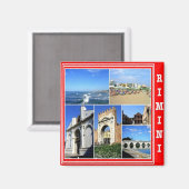 ERM024 RIMINI, Italië, Mozaïek, Koelkast Magneet (Voorkant / Achterkant)