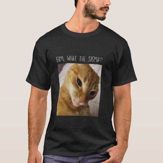Erm, Wat de Sigma Grappige kat meme T-shirt (Voorkant)