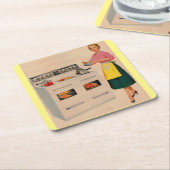 Erma en haar ovenoven met dubbele schuur kartonnen onderzetters (Schuin)