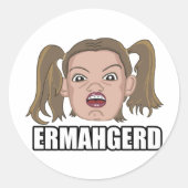 Ermahgerd Ronde Sticker (Voorkant)