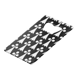 Ermine Pattern, Middeleeuws Patroon, Wit op Zwart Creditkaart Flessenopener